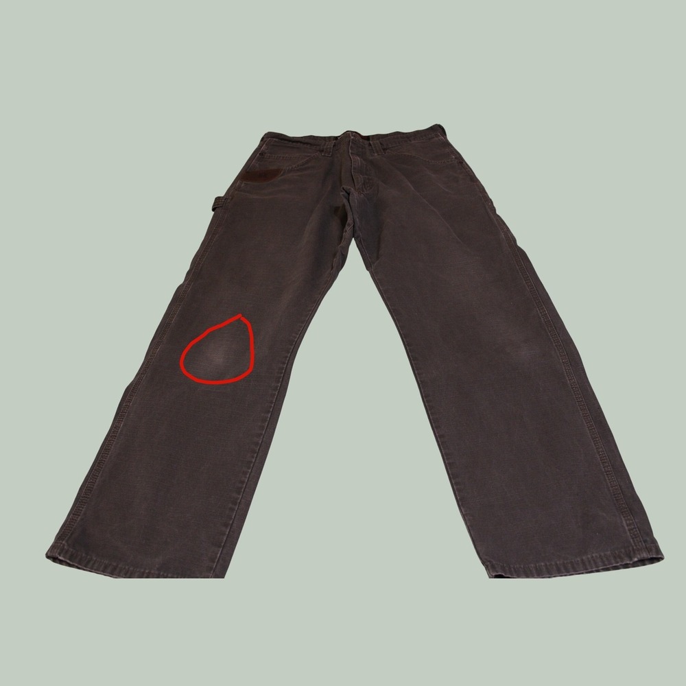 Wrangler RIGGS Workwear Carpenter Pants Gray Canvas 3W020LD 34x32 Mens Utility